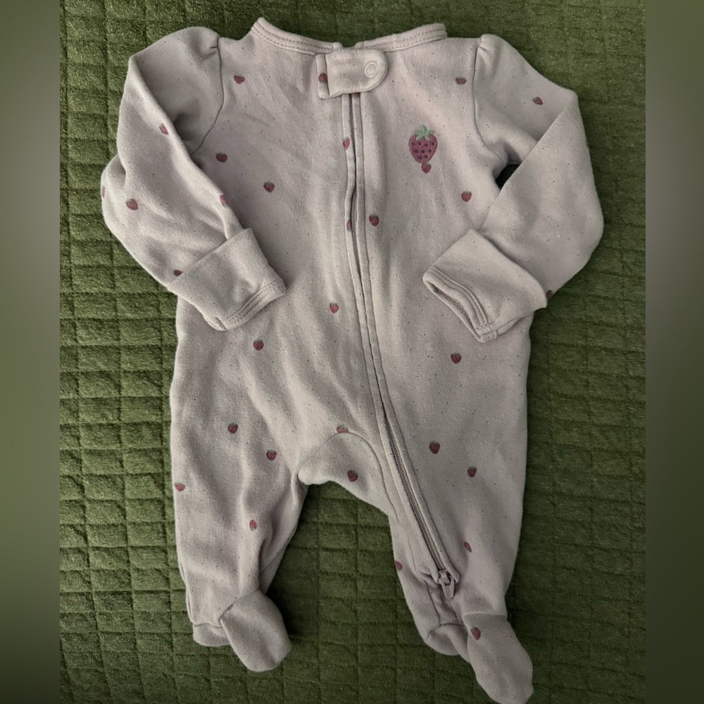 Adorable Pinky /purple strawberry Onesie